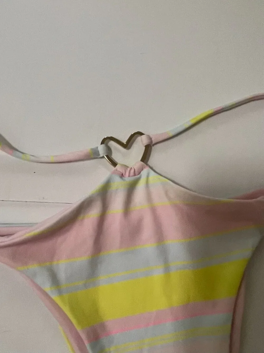 Frankies Bikinis Kailyn Summer Stripe Heart Ring Bikini Bottom L NWT